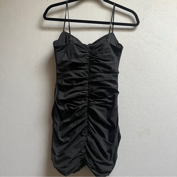 Babaton Belleza ruched body-con cotton poplin dress Sz 0 - Picture 3 of 12